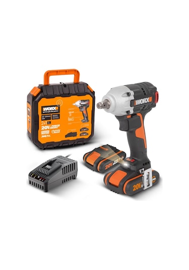 Worx WX272 20Volt/2.0Ah Li-ion Çift Akülü 300Nm Kömürsüz Profesyonel Somun Sıkma