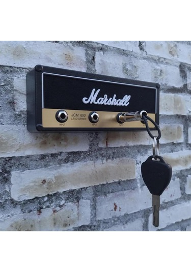 Yuntech01 "marshall Duvar Anahtar Takımı - 4 Telli Gitar Plug Desenli Anahtar Asma Aleti" Siyah