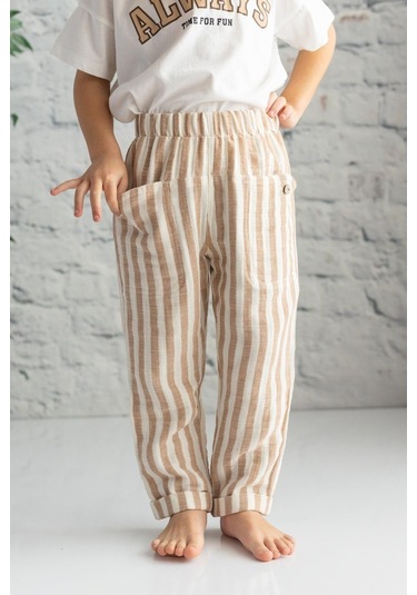 Zeyland Erkek Çocuk Cep Detaylı Müslin Pantolon-ekru Ekru