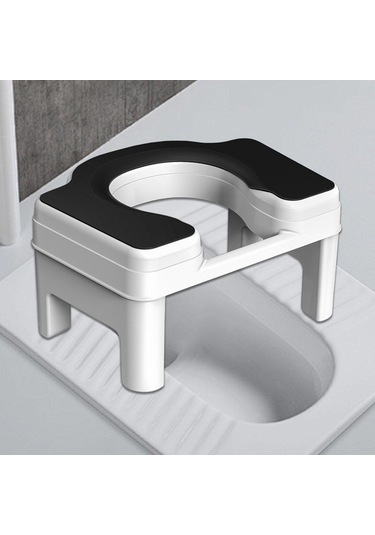 Suntek Tuvalet Taburesi Taşınabilir Kaymaz 18,5cm-beyaz-siyah