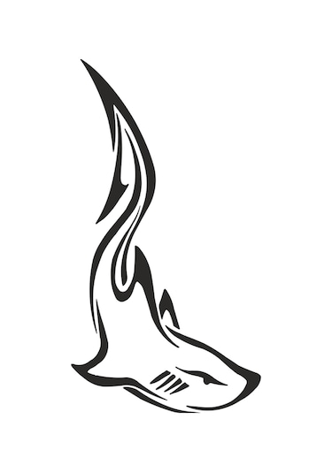 Köpek Balığı Folyo Sticker Derstve46151 40cm Uzunluk Siyah