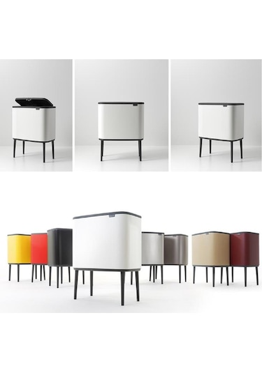 Bo Çöp Kovası Dokunmatik, Ayaklı, 36lt - Beyaz Beyaz