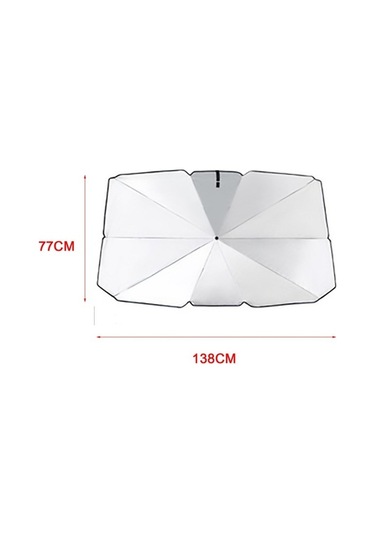 Jzcat 142x80x39 Cm Araba Ön Camı İçin Güneşlik Şemsiye - Siyah