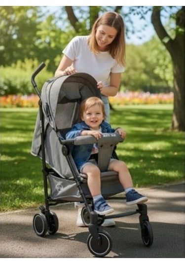 Maxi Taxi Floki Tam Yatar Baston Bebek Arabası - Gri MAXITAXI.086