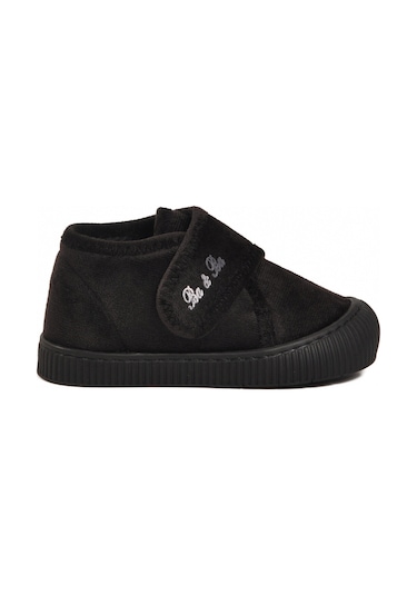 Ayakmod Siyah Süet Cırtlı Unisex Çocuk Panduf Ba&ba 058999 P Siyah