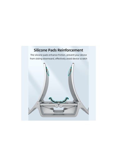 Pazly Çok İşlevli Dikey Dizüstü Bilgisayar Standı - Abs Malzeme - Gümüş/siyah - Cep Telefonu Ve Tablet Destekli Stand