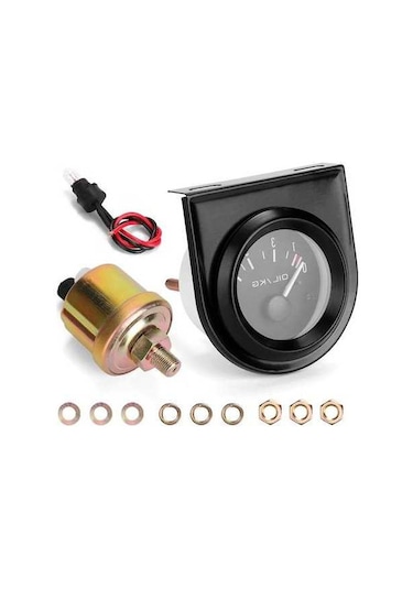 Besthome1 12v Genel Araç Yağ Basınç Göstergesi 0-7kg, Sensörlü Pm Yapı, 52mm Modifikasyon Gereci