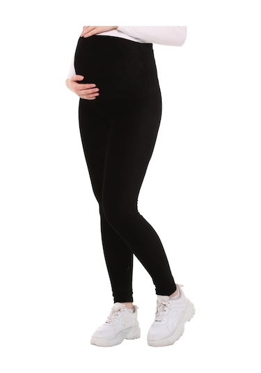Luvmabelly Myra8050 Beli Ayarlanabilir Kışlık Kadife Hamile Tayt -siyah-siyah