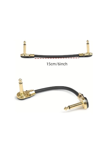 Fochsia Gokko 6 Parça 6 İnç Kaliteli Gitar Kablosu Gürültü Önleyici Dayanıklı Bakır Çok Renk Seçenekli