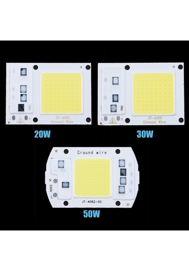 20w 30w 50w Led Projektör Cob Çip 220v Yüksek Güçlü Smd Led Çip Lamba Ampul Boncuk 50w