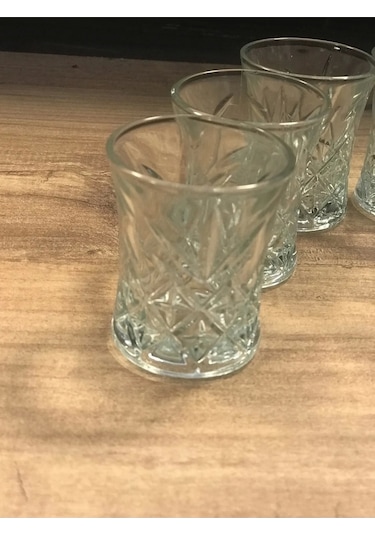 6 Lı Asya Kahve Yanı Su Bardağı Şeffaf Renk Royaleks-70279 Beyaz