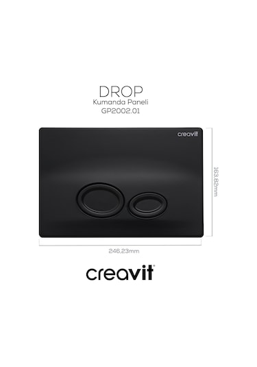 Creavit Drop Mat Siyah Boyalı Kumanda Paneli GP2002.01 Siyah