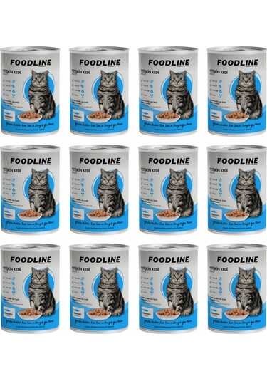 Foodline Somonlu Yetişkin Kedi Konservesi 12 x 400 G