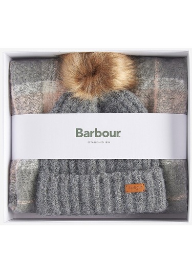 Barbour Saltburn Bere & Tartan Şal Seti Gy31 Grey Rose - 1 Gri - Pembe