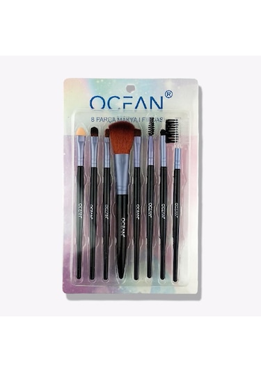 Ocean 8'li Makyaj Fırça Seti - Purple