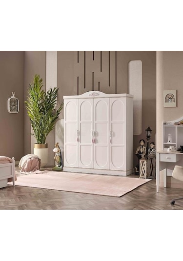 Dolap Urlu Paris 90443 Model Gardırop 4 Ahşap Kapaklı Kalite Malzeme El Yapım