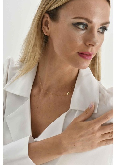 Minamis Silver 925 Ayar Gümüş O Harfi Kadın Köprücük Kolye-2307