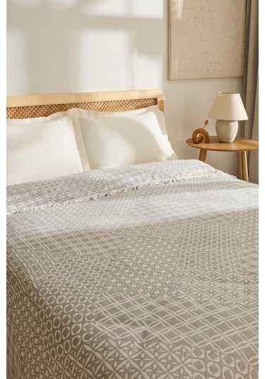 Kaşmir Home Favlo Çift Kişilik Jakar Muslin Pike Gri Gri