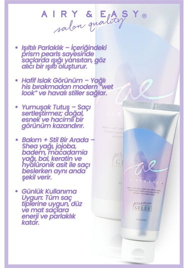 Cosmetex Roland Airy&easy Prism Hair Gelée Işıltılı Saç Şekillendirici
