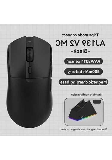 Besthome1 Ajazz Aj139 V2 Mc Üç Modlu Siyah Manyetik Fare Ergonomik Hafif Kullanıcı Paw3311 -