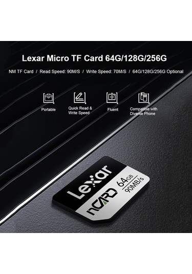 Springsun Lexar Micro Tf Kart 64g/128g/256g 90mb/s Huaweı Mate20/30/p30pro Mini Taşınabilir