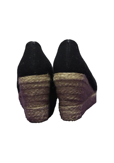 Hasır&keten Dolgu Topuk Ayakkabı Siyah