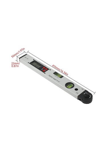 Novahub Su Terazisi 16 225 Dijital Açı Ölçer Lcd Elektrikli Yatay Dikey Seviye Kabarcıklı Gümüş Kaplama,