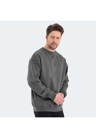 Slazenger VADIK Oversize Erkek  Haki Sweatshirt
