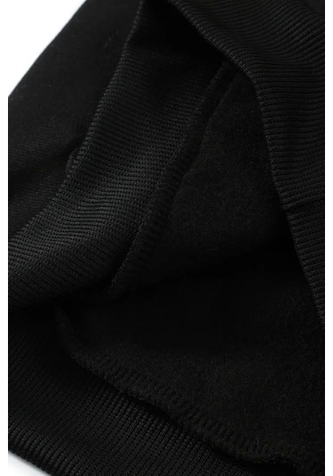 Kız - Erkek Çocuk Basic Fermuarlı Kalın 3 İplik Kışlık Okul Sweat Ak1815 Siyah