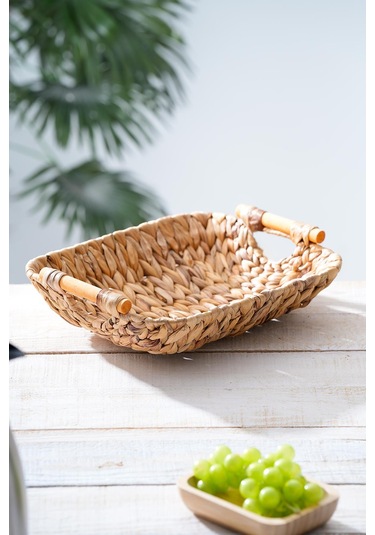 Wicker Hasır Ekmek Sepeti - 31 Cm Kahverengi