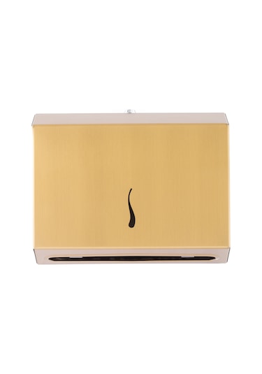 Paslanmaz Çelik Z Katlama Kağıt Havlu Dispenseri-200'lük-ALTIN Altın