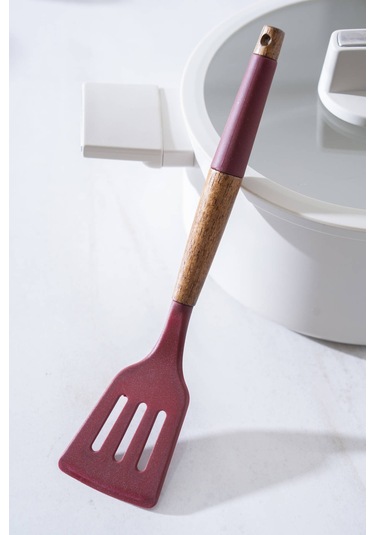 Evero Delikli Silikon Spatula - 28 Cm Kırmızı