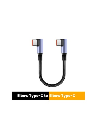 Crouch 6a Çift Dirsek Usb C Kablo 0.15m/0.3m Hızlı Şarj Iphone Uyumlu 15/16 Samsung Xiaomi Huaweibejdiğer