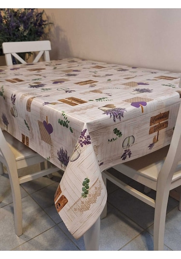 Elyaflı Pvc Muşamba - Desenli Silinebilir Masa Örtüsü Mrl213c Mavi