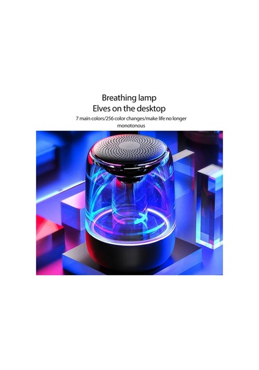 Maiyame C7 Siyah Taş Desenli Bluetooth Hoparlör: Led Işıklar, 1000mah Batarya, 360 Ses, Tf Kart Desteği, Taşınabilir Outdoor Muzik Çalar