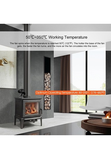 Pazly 4 Kanatlı Isıyla Çalışan Sessiz Şömine Fanı, Elektriksiz, Odun Yanan Sobalar İçin Verimli Ve Ultra Sessiz
