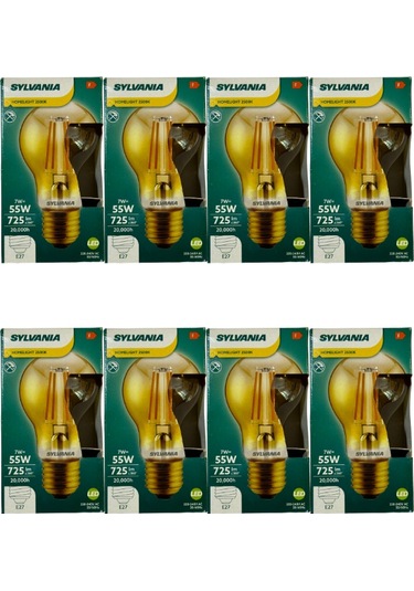 Sylvania 7w 2500k Sarı Işık E27 Duylu Rustik Led Ampul 8 Adet