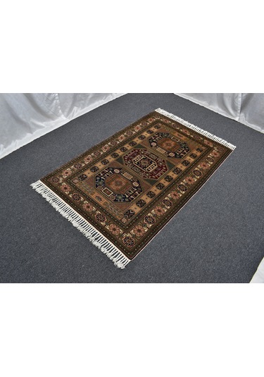 Zehra Abla Halı El Dokuması Özel İmalat Kareli Kazak Kayseri Yün Halı 5746 Renkli