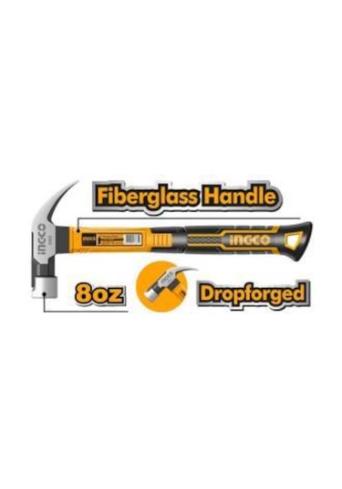 Ingco HCHD0086 Endüstriyel Fiberglass Saplı Çatal Çekiç 220g