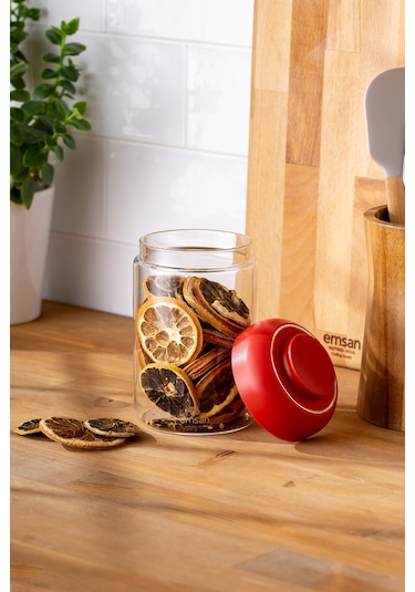 Emsan Simple Saklama Kavanozu 870 ML Kırmızı