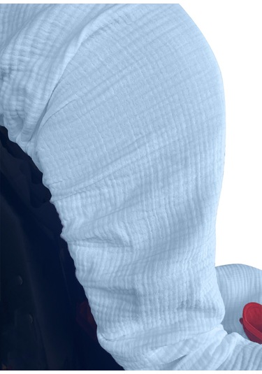 4katlı Müslin Bebek Oto Koltuk Kılıfı Lastikli %100pamuk Mavi