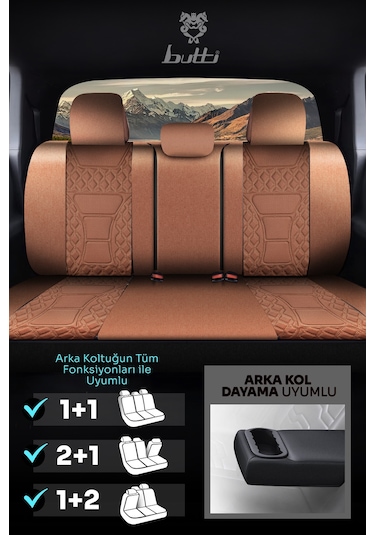 Taba - Taba Buttı Speedy Serisi Premium Oto Koltuk Kılıfı Ortopedik Destekli, Ön Arka Tam Set, Aırbag Uyumlu