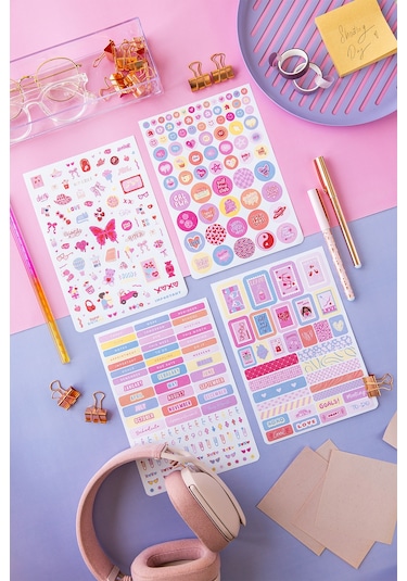 A5 Sticker Book 1183 Adet 18 Yaprak Renkli Etiket Defteri Everyday Sticker