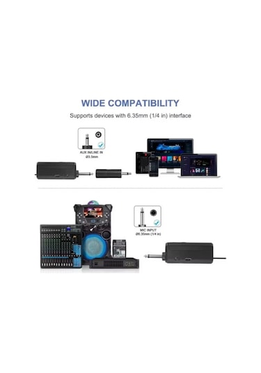 Vtn-508 Profesyonel Çiftli Kablosuz Mikrofon Seti Karaoke Şarj Edilebilir