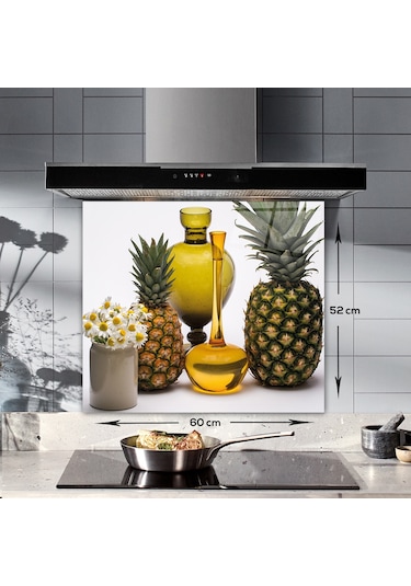 Decorita Cam Ocak Arkası Koruyucu | Otantik Dekor | 52cm x 60cm