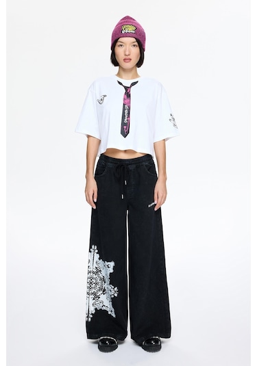 Les Benjamins Les Benjamıns Crop Oversızed Tee 005 M Beyaz
