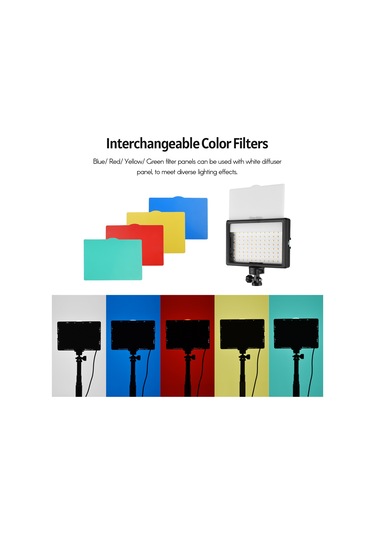 Youtek Andoer Usb Led Video Işık Seti - 14 Aşamalı Parlaklık, 5 Renk Filtresi, 148cm Ayarlanabilir Tripod