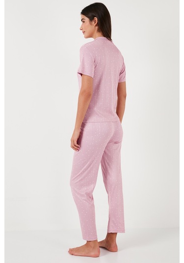 Lela Regular Fit Gömlek Yaka Kısa Kollu Bayan Pijama Takımı 65780124 Pudra Lela Regular Fit Gömlek Yaka Kısa Kollu Bayan Pijama Takımı 65780124 Pudra