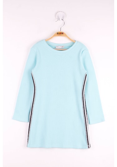 Toontoy Kız Çocuk 2 Yandan Şeritli Elbise Nar Çiçeği