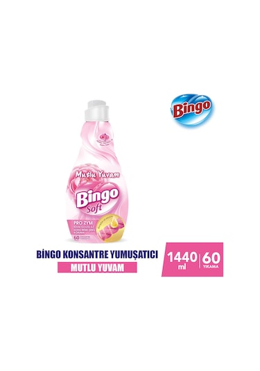 Bingo Soft Mutlu Yuvam Konsantre Çamaşır Yumuşatıcısı 6 x 1440 ML